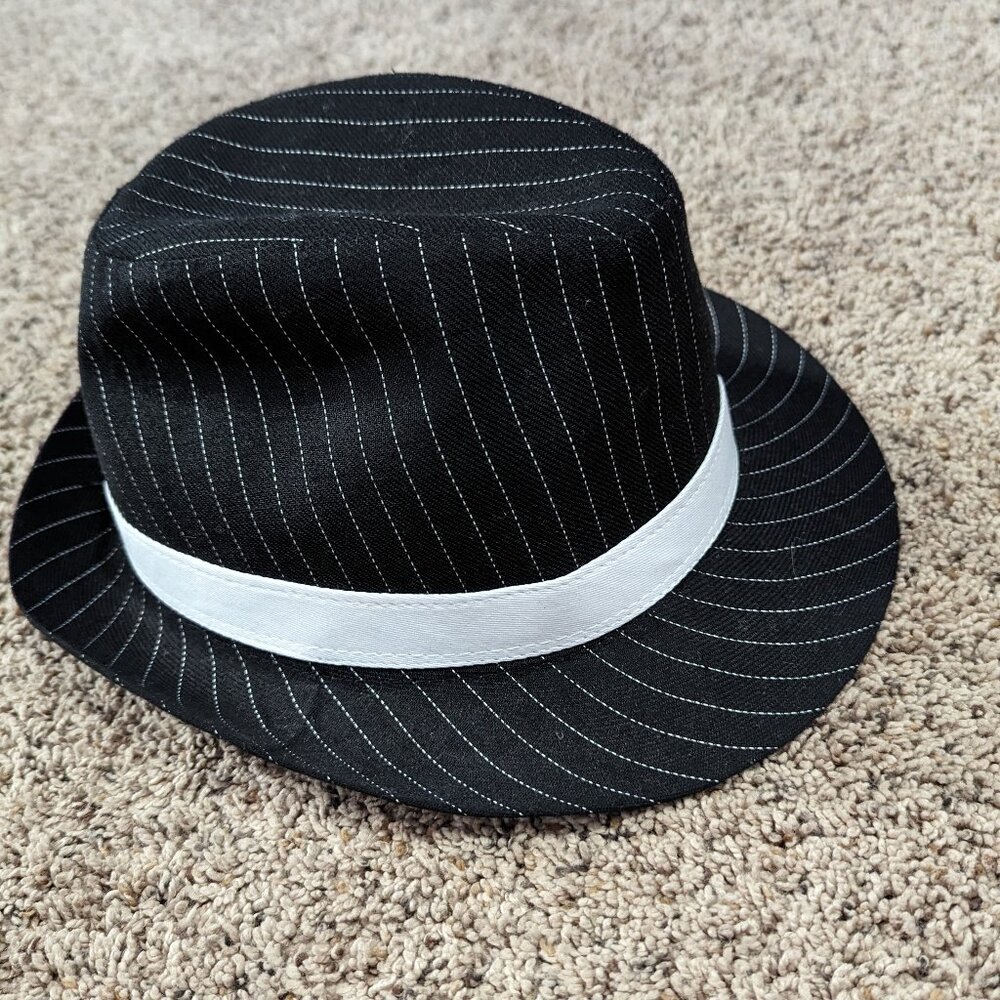 Women Gangster Hat 1920s Mob Boss Pinstripe Fedora Halloween
